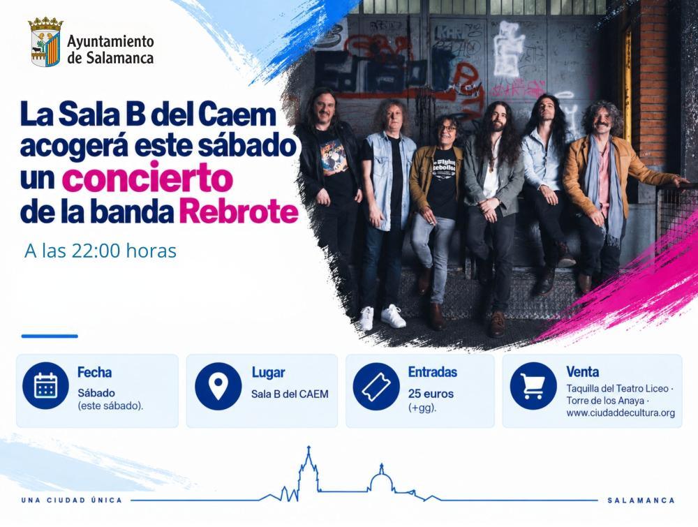 Concierto de la banda Rebrote en la Sala B del Caem este sábado