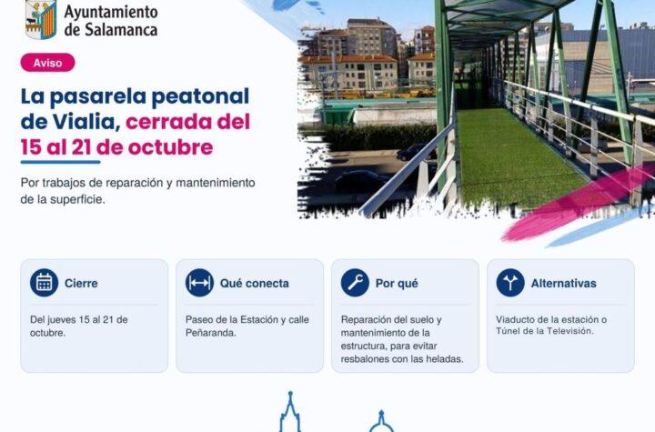 Cierre de la pasarela peatonal de Vialia del 15 al 21 de octubre por trabajos de reparación y mantenimiento