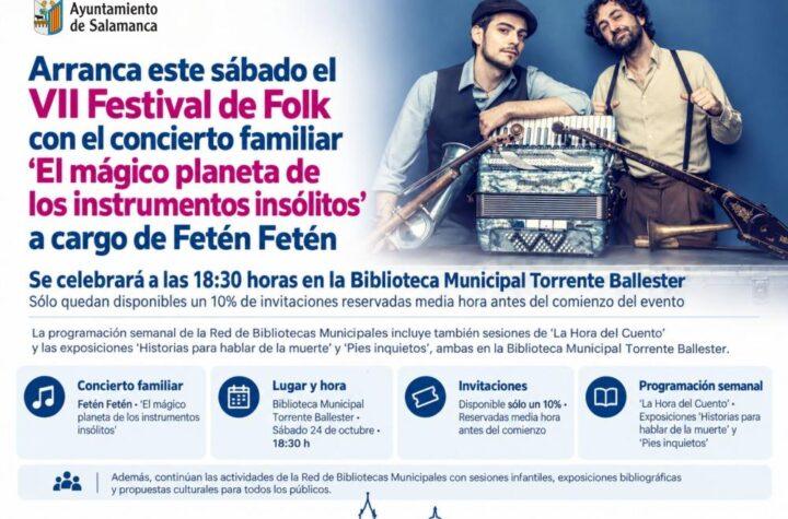 Este sábado comienza el VII Festival de Folk con el concierto familiar ‘El mágico planeta de los instrumentos insólitos’ de Fetén Fetén