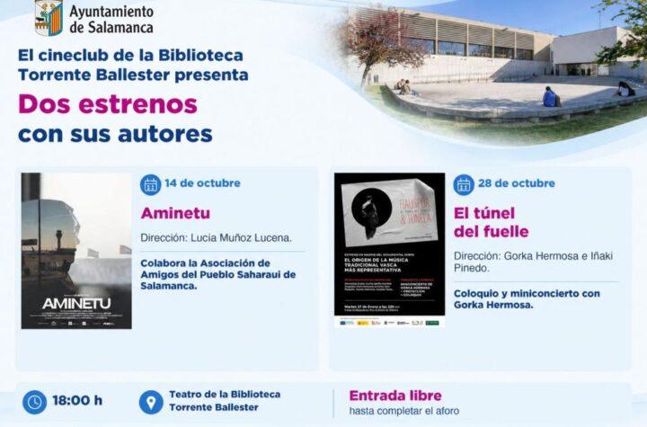 La Biblioteca Torrente Ballester presenta los estrenos ‘Aminetu’ y ‘El túnel del fuelle’ en su cineclub los días 14 y 28 de octubre de