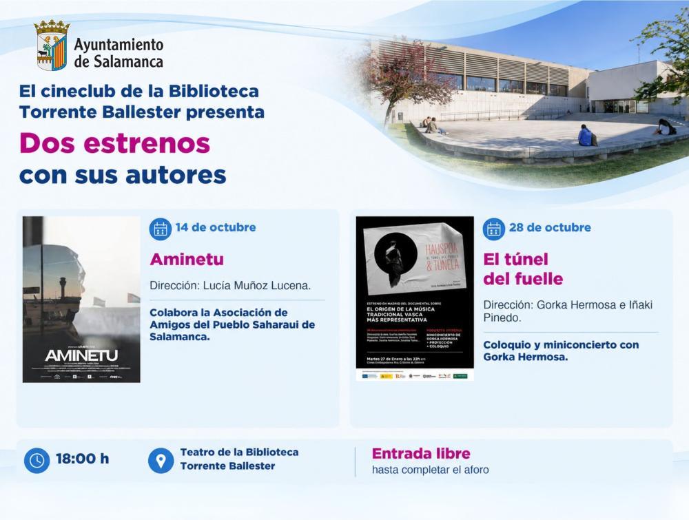 La Biblioteca Torrente Ballester presenta los estrenos ‘Aminetu’ y ‘El túnel del fuelle’ en su cineclub los días 14 y 28 de octubre de